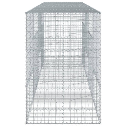 Gabion Basket with Cover 400x100x150 cm Galvanised Iron