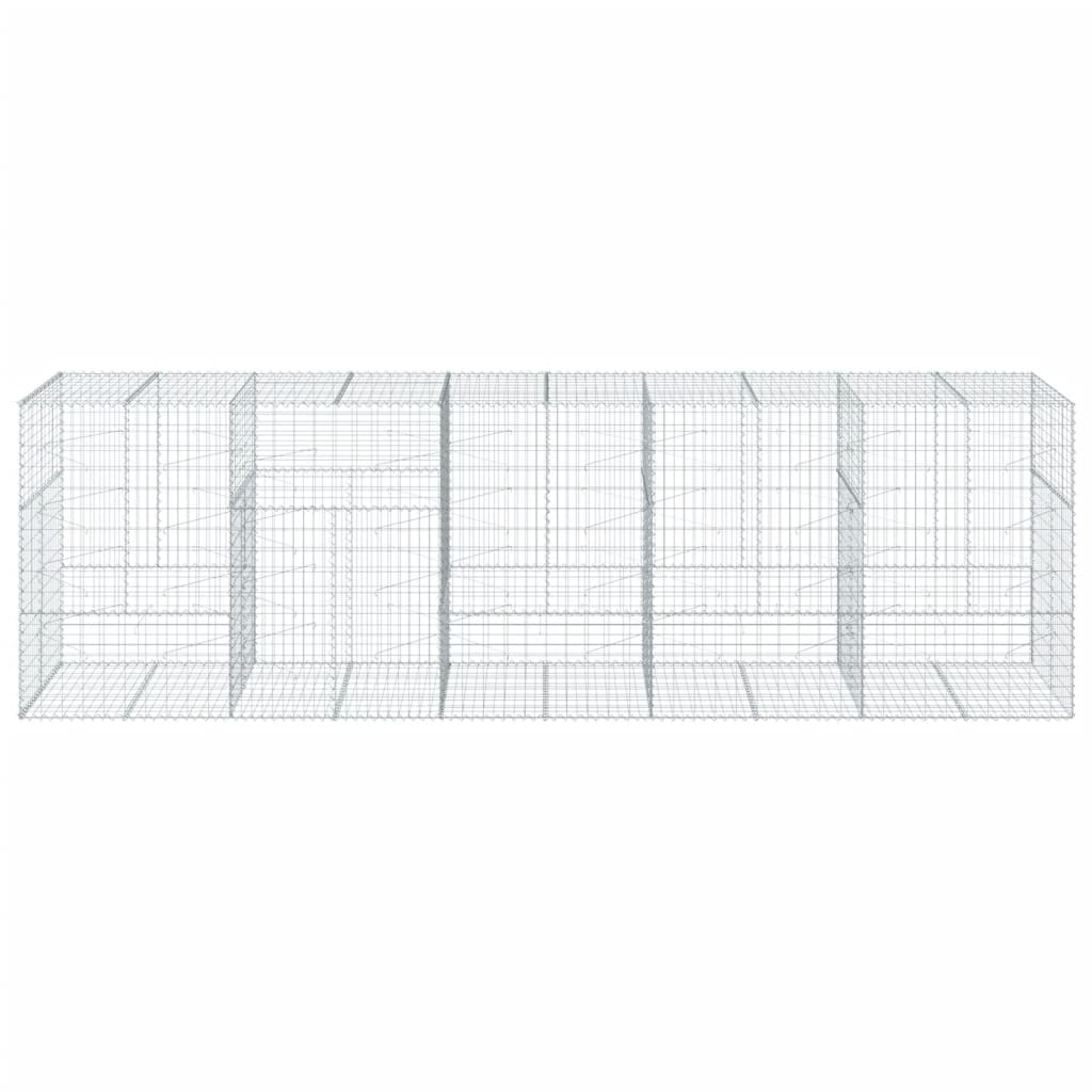 Gabion Basket with Cover 500x100x150 cm Galvanised Iron