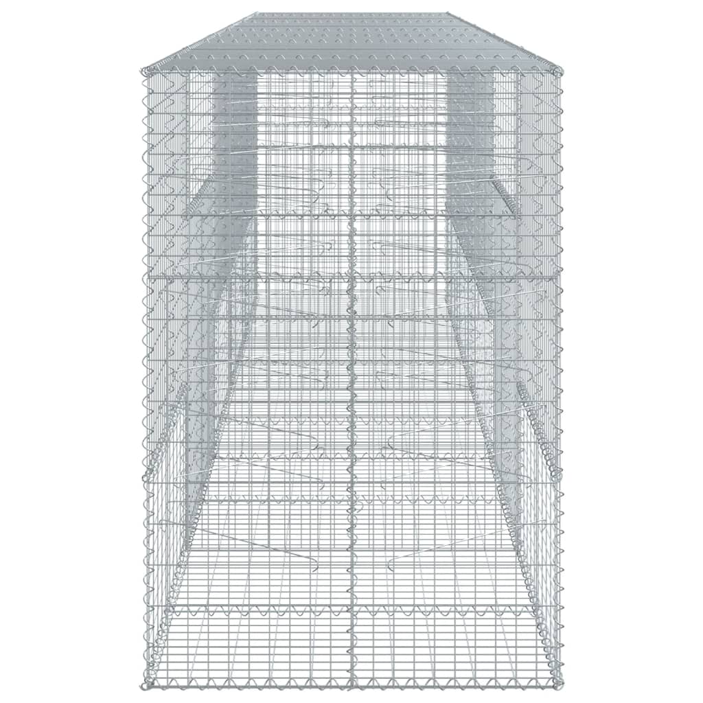 Gabion Basket with Cover 500x100x150 cm Galvanised Iron