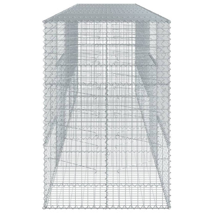 Gabion Basket with Cover 500x100x150 cm Galvanised Iron