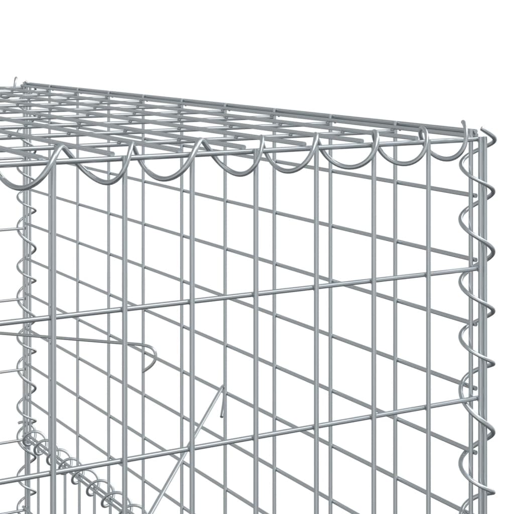 Gabion Basket with Cover 600x100x150 cm Galvanised Iron