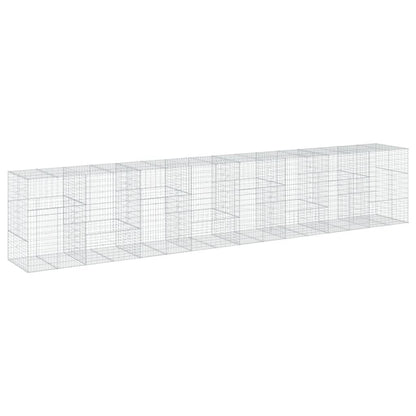 Gabion Basket with Cover 800x100x150 cm Galvanised Iron