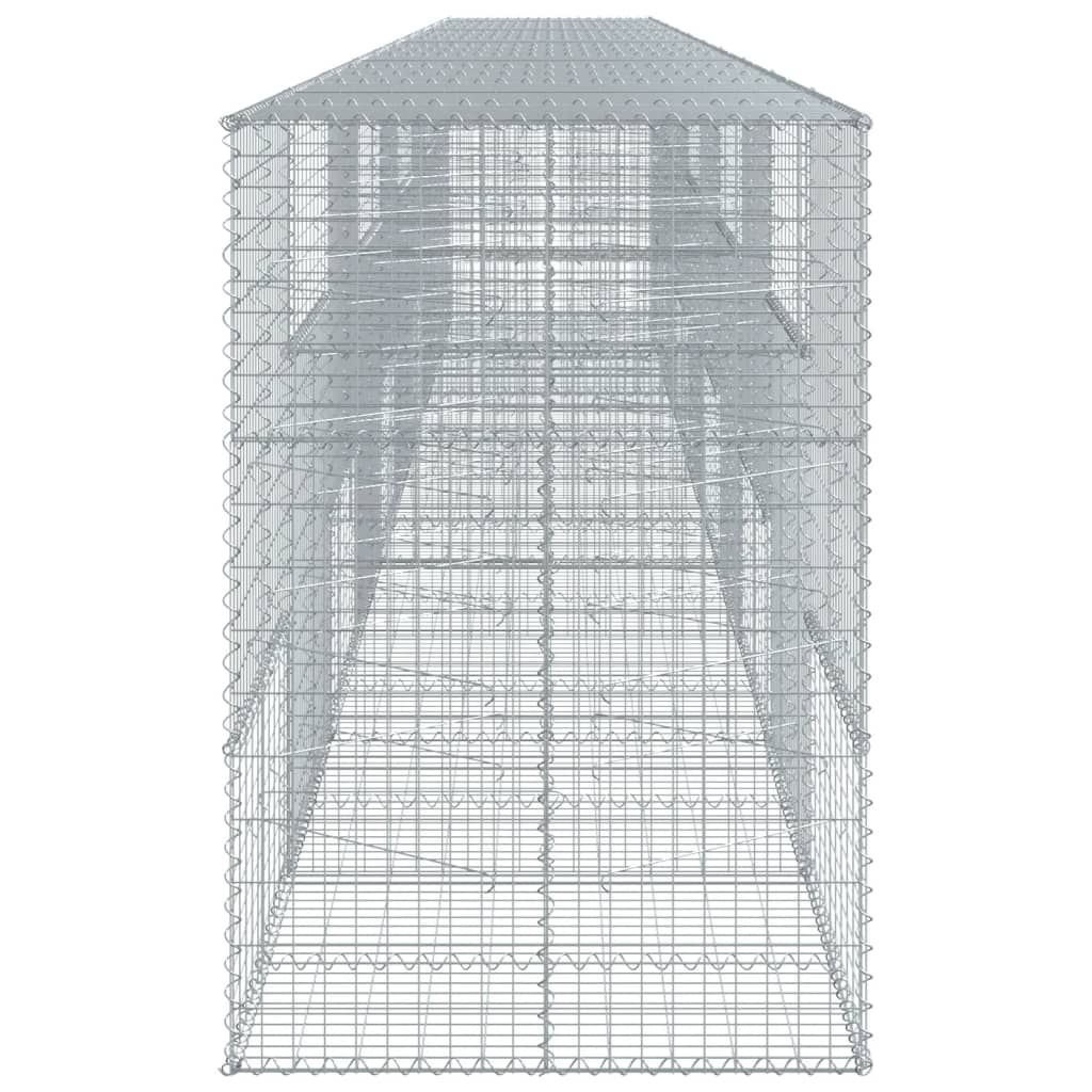 Gabion Basket with Cover 1000x100x150 cm Galvanised Iron