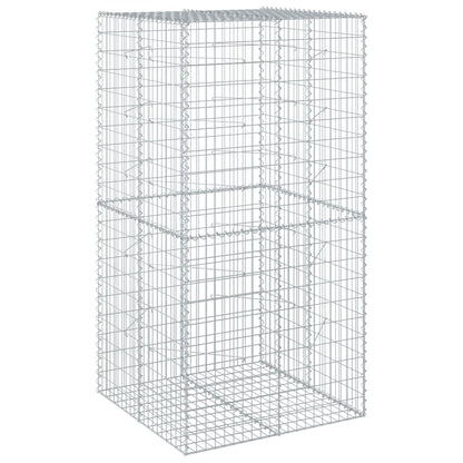 Gabion Basket with Cover 100x100x200 cm Galvanised Iron