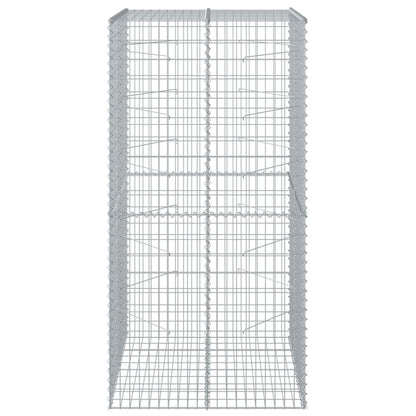 Gabion Basket with Cover 100x100x200 cm Galvanised Iron