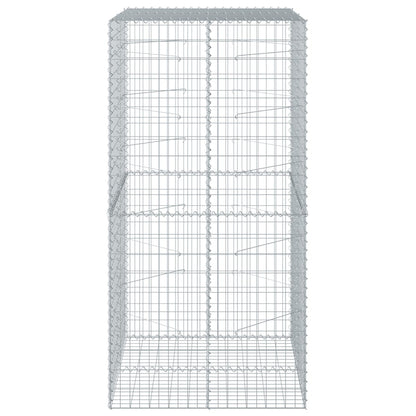 Gabion Basket with Cover 100x100x200 cm Galvanised Iron