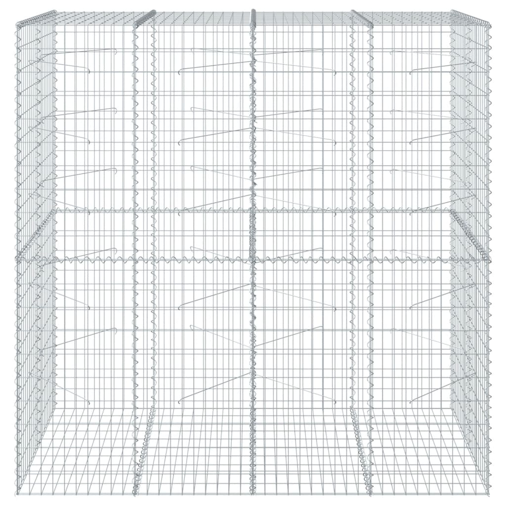 Gabion Basket with Cover 200x100x200 cm Galvanised Iron