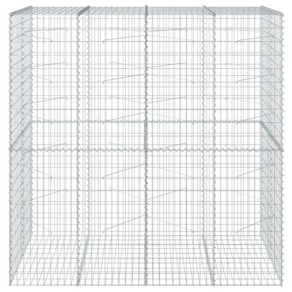 Gabion Basket with Cover 200x100x200 cm Galvanised Iron