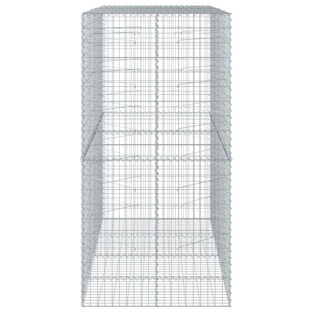 Gabion Basket with Cover 200x100x200 cm Galvanised Iron