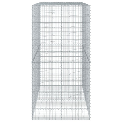 Gabion Basket with Cover 200x100x200 cm Galvanised Iron