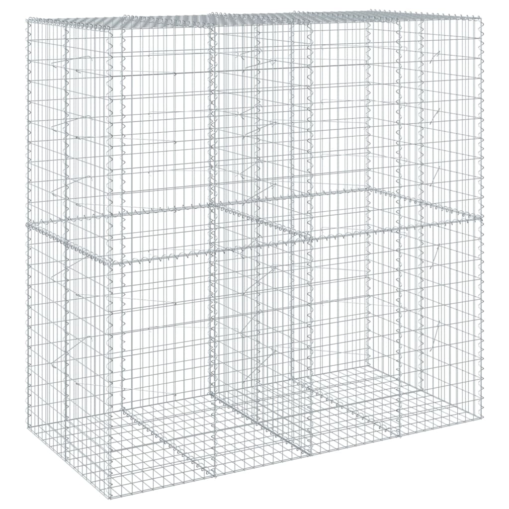 Gabion Basket with Cover 200x100x200 cm Galvanised Iron