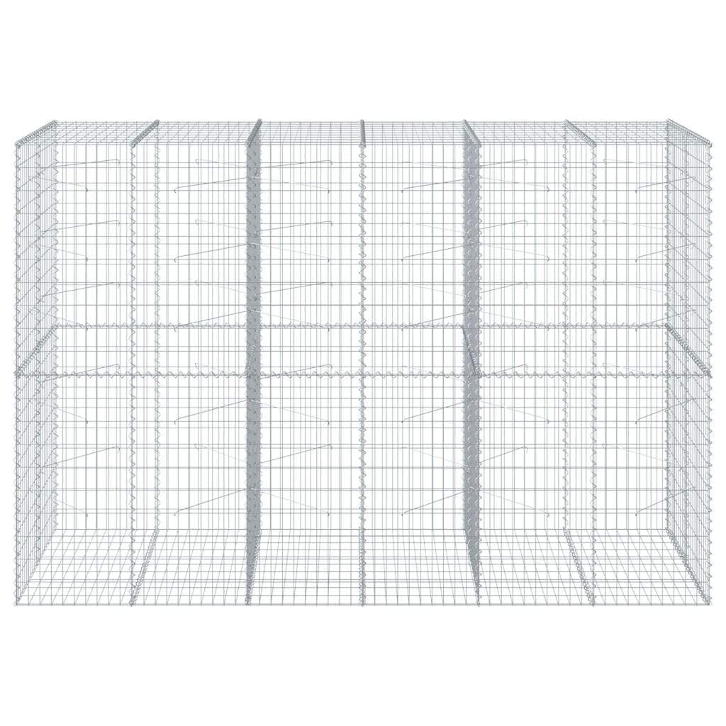 Gabion Basket with Cover 300x100x200 cm Galvanised Iron