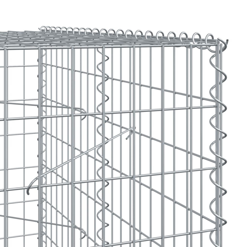 Gabion Basket with Cover 300x100x200 cm Galvanised Iron