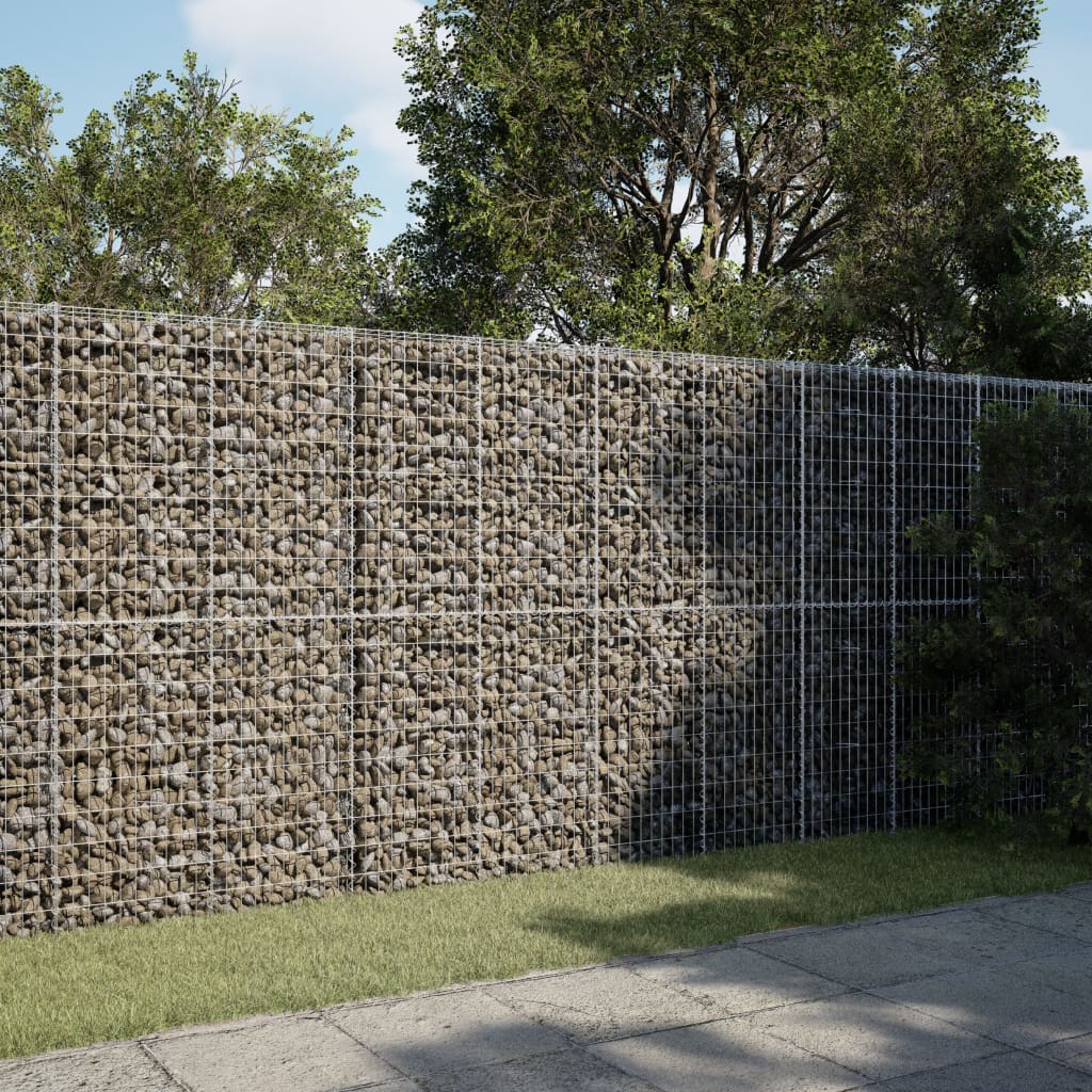 Gabion Basket with Cover 300x100x200 cm Galvanised Iron