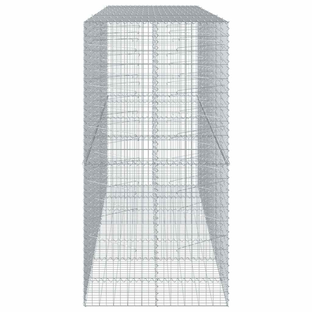 Gabion Basket with Cover 350x100x200 cm Galvanised Iron