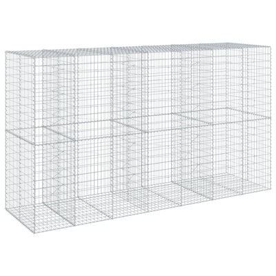 Gabion Basket with Cover 137.8"x39.4"x78.7" Galvanized Iron