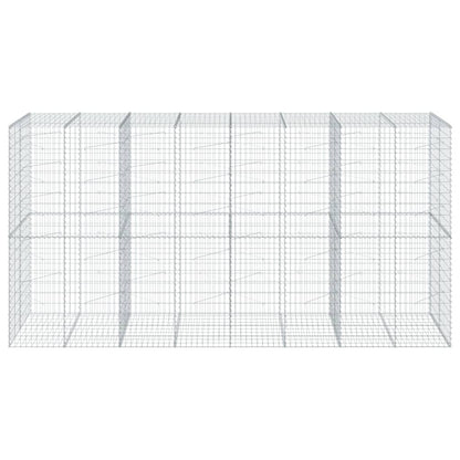 Gabion Basket with Cover 400x100x200 cm Galvanised Iron