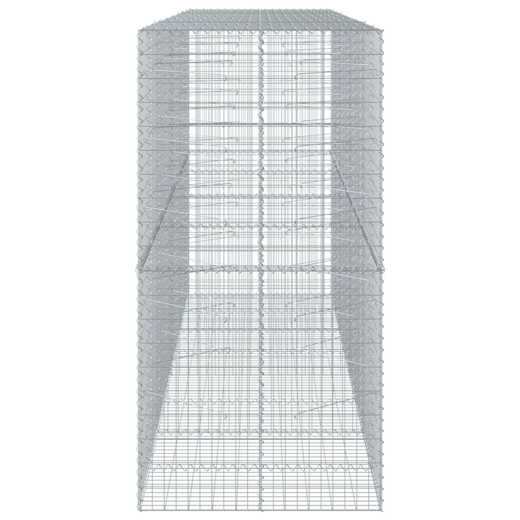 Gabion Basket with Cover 400x100x200 cm Galvanised Iron