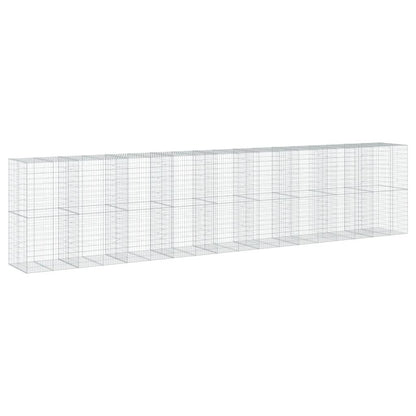 Gabion Basket with Cover 900x100x200 cm Galvanised Iron