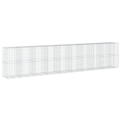 Gabion Basket with Cover 950x100x200 cm Galvanised Iron