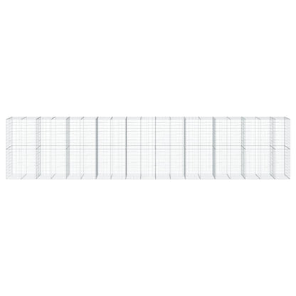 Gabion Basket with Cover 950x100x200 cm Galvanised Iron