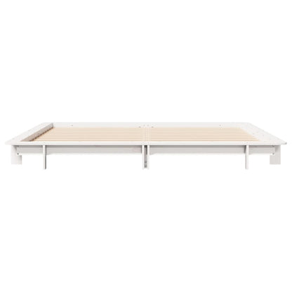 Bed Frame without Mattress White 160x200 cm Solid Wood Pine