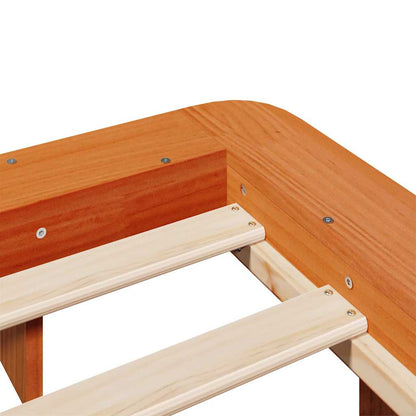 Bed Frame without Mattress Wax Brown 120x190 cm Small Double Solid Wood Pine