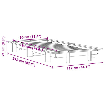 Bed Frame without Mattress 90x190 cm Single Solid Wood Pine