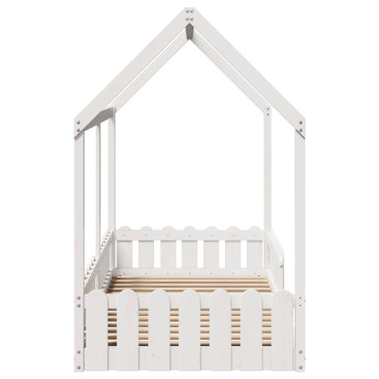 Kids' House Bed Frame without Mattress White 90x200 cm