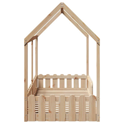 Kids' House Bed Frame without Mattress 90x190 cm Single Solid Wood Pine