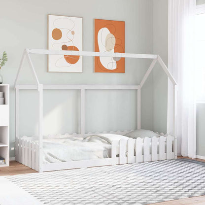 Kids' House Bed Frame without Mattress White 90x190 cm Single