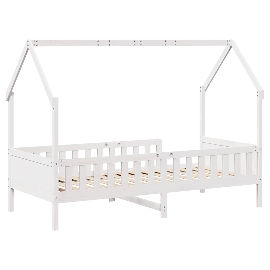 Kids' House Bed Frame without Mattress White 80x200 cm Pine
