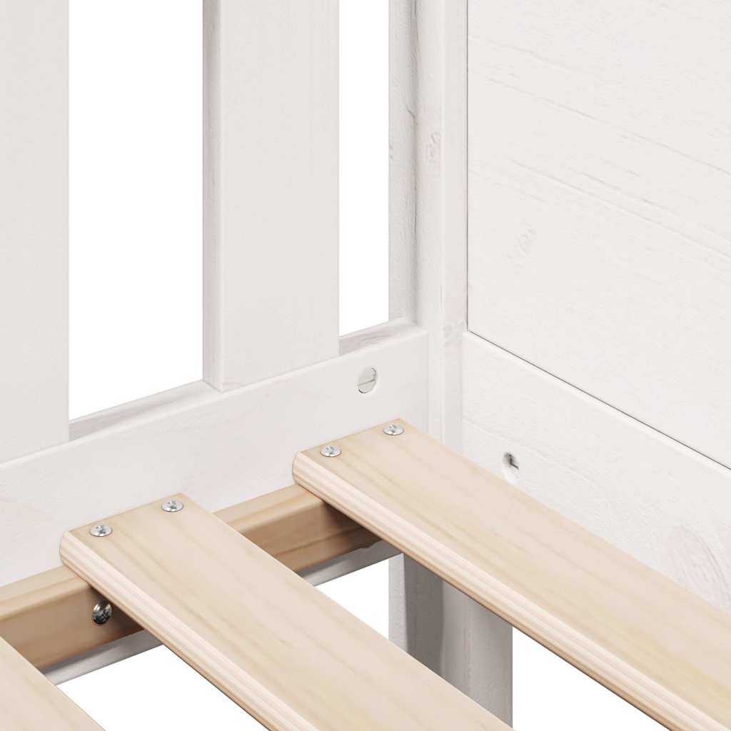 Kids' House Bed Frame without Mattress White 80x200 cm Pine