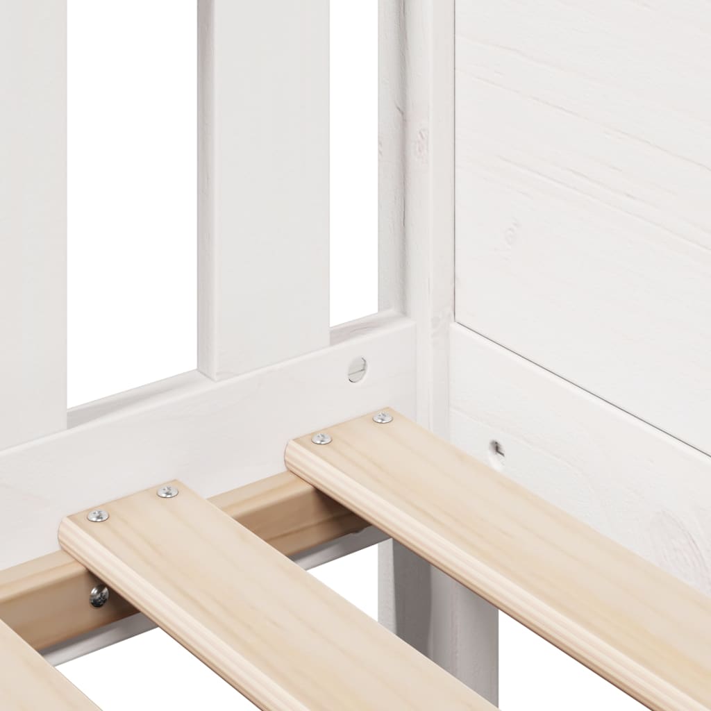 Kids' House Bed Frame without Mattress White 80x160 cm Pine