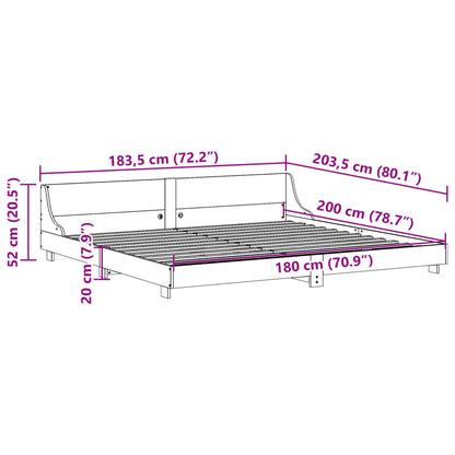 Bed Frame without Mattress White 180x200 cm Super King Solid Wood Pine
