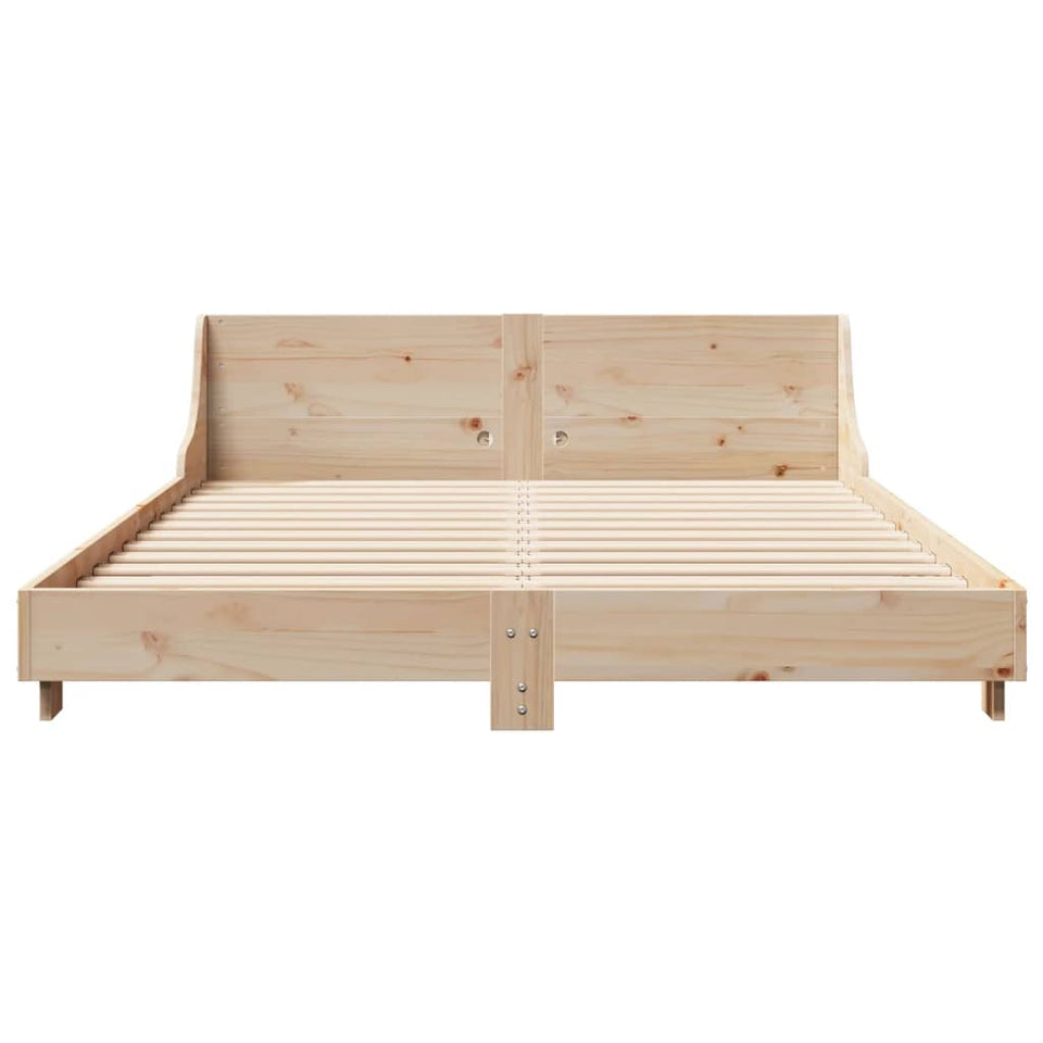 Bed Frame with Headboard 140x200 cm Solid Wood Pine