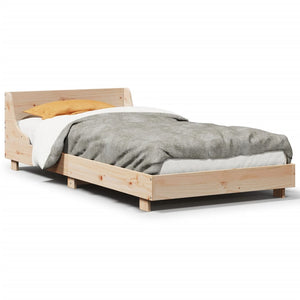 Bed Frame with Headboard 100x200 cm Solid Wood Pine