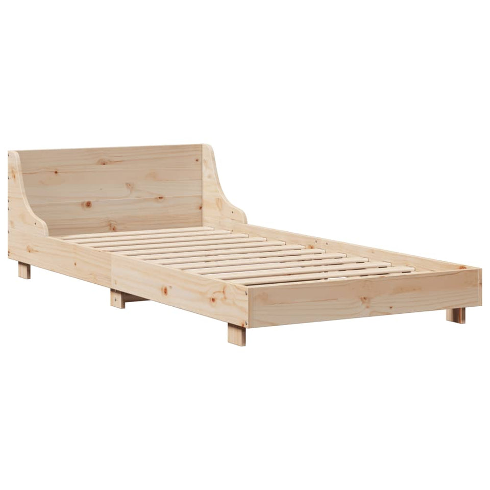 Bed Frame with Headboard 100x200 cm Solid Wood Pine