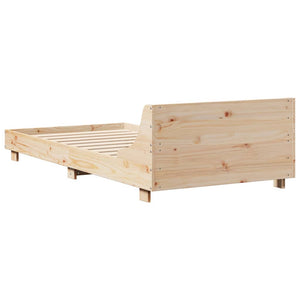 Bed Frame with Headboard 100x200 cm Solid Wood Pine