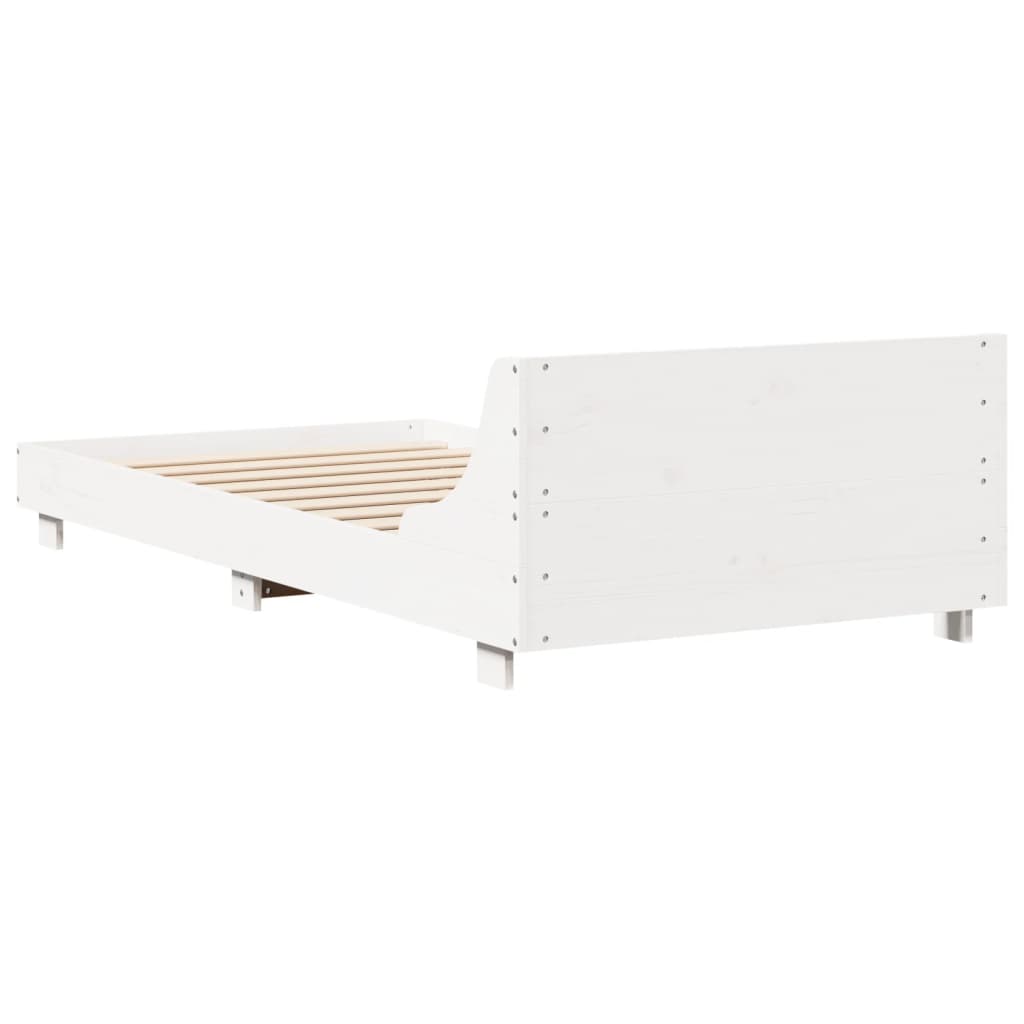 Bed Frame without Mattress White 100x200 cm Solid Wood Pine