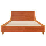 Bed Frame with Headboard Wax Brown 100x200 cm Solid Wood Pine