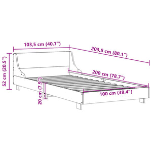 Bed Frame with Headboard Wax Brown 100x200 cm Solid Wood Pine