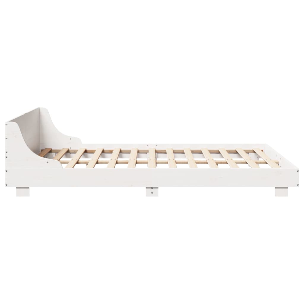 Bed Frame without Mattress White 140x190 cm Solid Wood Pine