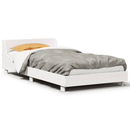 Bed Frame without Mattress White 90x190 cm Single Solid Wood Pine