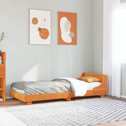 Bed Frame without Mattress Wax Brown 90x190 cm Single Solid Wood Pine