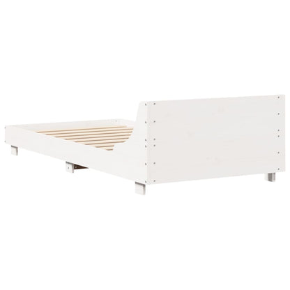 Bed Frame without Mattress White 75x190 cm Small Single Solid Wood Pine