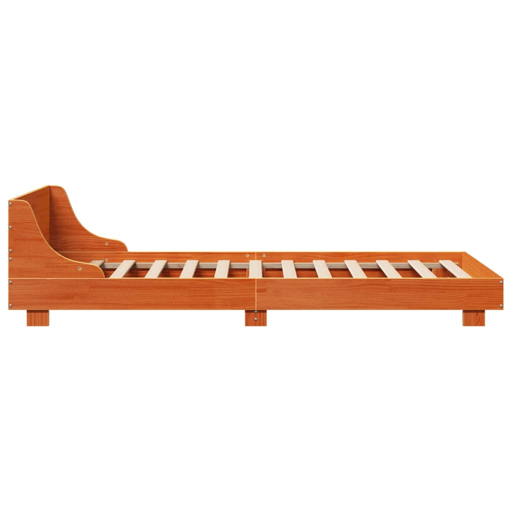 Bed Frame without Mattress Wax Brown 75x190 cm Small Single Solid Wood Pine