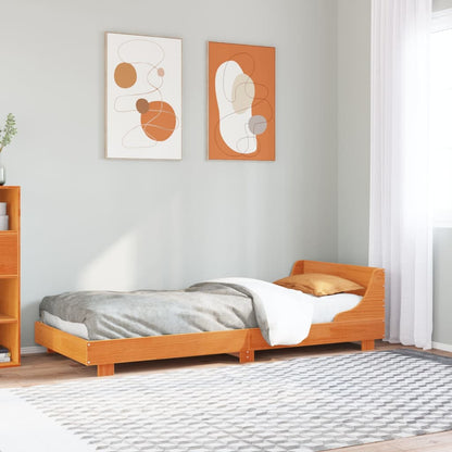 Bed Frame without Mattress Wax Brown 75x190 cm Small Single Solid Wood Pine