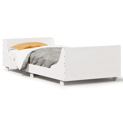 Bed Frame without Mattress White 100x200 cm Solid Wood Pine