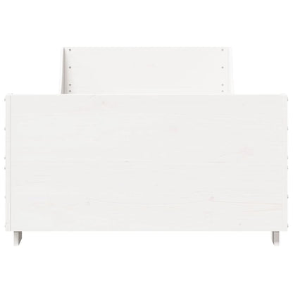 Bed Frame without Mattress White 100x200 cm Solid Wood Pine